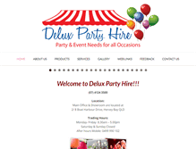 Tablet Screenshot of deluxpartyhire.com.au